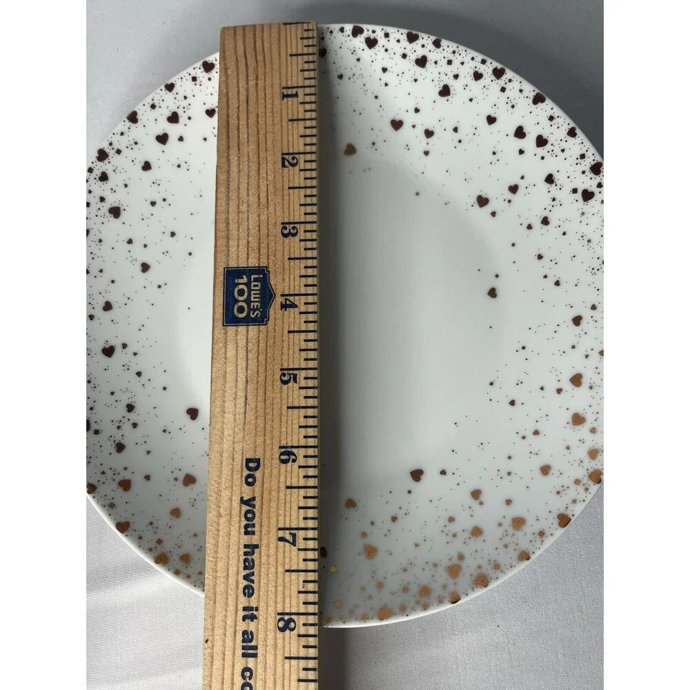 Pottery Barn Monique Lhuillier Rose Gold Heart Glass Plate Valentines Day